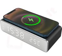 Techmade Sveglia Digitale Qi con Ricarica Wireless per iPhone Samsung Huawei