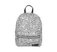 TECHMADE Zaino Leggero, Compatto e Resistente per Scuola, Viaggi e Tempo Libero - Tasca Frontale con Zip - Predisposizione per Tracker Antismarrimento non incluso (NERO SCRITTE)