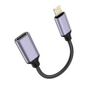 TechMatte Cavo adattatore femmina USB C a Lightning maschio, 27 W PD ricarica rapida compatibile solo per iPhone, iPad, iPod, AirPods, nessun audio, non per cuffie/OTG Android, 4 pollici