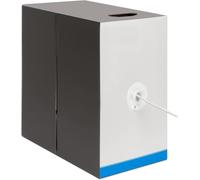 TECHMETA Matassa Cavo Lan, Cavo Ethernet, Cat 6, FTP, 305 Metri,AWG23, CCA, Bobina di Rete, Ethernet, Bianco, Per Rete, LAN, Gigabit