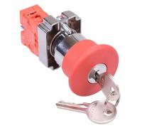 Techna PtecMetMushK40 Chiave Rilascio 40mm Emergenza Stop Bottone Switch 10A 1NC