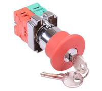 Techna PtecMetMushK40 Chiave Rilascio 40mm Emergenza Stop Tasto Interruttore 10A