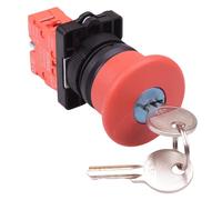 Techna PtecMushK40 Pulsante Arresto Emergenza 40mm 10A 1NC Rilascio Chiave