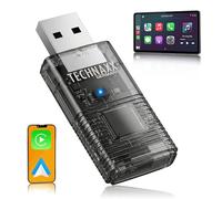 Technaxx Adattatore USB Wireless per CarPlay e Android Auto - Compatibile con iPhone e Android, WiFi 2.4/5GHz, Bluetooth 4.2, USB-C + Adattatore 90°, Plug & Play -TX-346