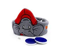 Technaxx Benjamin Blümchen Cuffie ad archetto, Maschera per dormire per bambini con Benjamin l'eroe dei cartoni animati - Morbido pile, Limitazione del volume, Ideale per i viaggi (Grigio)