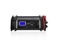 Technaxx Caricabatterie 10A con compressore d'aria TX-193 - Caricabatterie 6-12V per batterie auto e moto - Regolatore di pressione digitale, spegnimento automatico, adattatori vari
