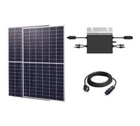 Technaxx Centrale solare da balcone 800 W TX-241 con pannello solare Monocrystalline da 410 W, inverter da 800 W e cavo di collegamento da 5 m, monitoraggio MPP, ideale per coprire il carico di base a