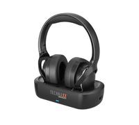 Technaxx Cuffie TV wireless con base di ricarica - Cuffie Bluetooth 5.4 Over-Ear con microfono, 30h autonomia, USB-C, ingresso ottico e AUX - Ideali per TV, anziani e musica - TX-350