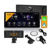 Technaxx Display CarPlay & Android Auto Senza Fili da 10,26 Pollici con Dashcam - Schermo Autoradio Portatile con Fotocamera Full HD, Bluetooth 5.0, Trasmissione AUX e FM, Touchscreen - TX-367