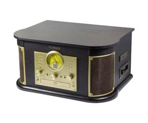 Technaxx Giradischi Bluetooth V2.0 Digitalizzazione Dischi Cassette CD Funzione Radio AUX RCA Altoparlanti Stereo TX-103