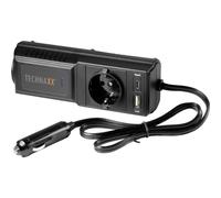 Technaxx Inverter per auto 12V-230V 200W con USB-C e USB-A TE21 | Presa Schuko, onda sinusoidale modificata, protezione da sovraccarico e surriscaldamento per auto, camper e barca