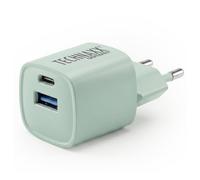 Technaxx Mini Caricatore Rapido 30 W GaN, USB-C+USB-A, GS-TÜV, Verde TX-375
