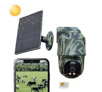 Technaxx Telecamera PT 4G da esterno con pannello solare 5W, 4MP, PIR, PTZ 360°, IP65 TX-290