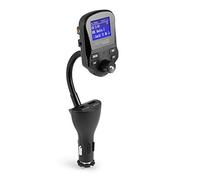Technaxx FM DAB+ Trasmettitore FMT1500BT - Kit vivavoce Bluetooth 4.2, 2 porte USB QC 3.0 & 2.4A, AUX-IN, Microfono, MicroSD, Radio DAB+ via FM, Ampio display