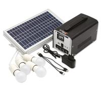 Technaxx TX-200 Set di Centrale di Alimentazione Solare da 18W con Pannello Solare Pieghevole da 18W e 4 lampadine a LED - autonomia Fino a 36 Ore, USB, Batteria SLA - per Le all'aperto, Campeggio