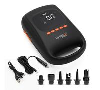 Technaxx TX-266, pompa ad aria a batteria per SUP con la funzione Power Bank - Batteria da 7500 mAh, arresto automatico della pompa, 2 luci LED, ricarica da auto a 12 V e cavi USB-C
