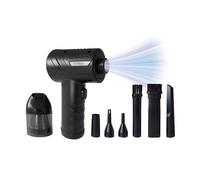 Technaxx TX-294, aspirapolvere portatile a batteria con spolverino ad aria compressa, aspiratore elettrico ricaricabile da 68W - Regolazione della potenza in 3 fasi, luce LED e 5 accessori