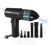 Technaxx TX-294, aspirapolvere portatile a batteria con spolverino ad aria compressa, aspiratore elettrico ricaricabile da 68W - Regolazione della potenza in 3 fasi, luce LED e 5 accessori