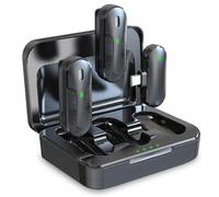 Technaxx Set 2 Mini Microfoni Lavalier Wireless con Ricevitore USB-C™ e Cu