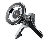 Technaxx TX-304 Supporto magnetico per telefono da auto per la bocchetta d'aria, supporto da auto rotante a 360° per iPhone 12 e successivi, potenti magneti N52 e anello metallico per tutti i telefoni