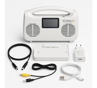 Technaxx TX-317 Altoparlante TV wireless con stazione base - Bluetooth 5.3, altoparlanti 2x5W, display LCD, 3 modalità audio, radio FM integrata, riproduzione fino a 8 ore - Ideale per gli anziani