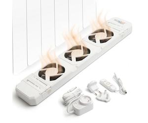 Technaxx Ventilatore per radiatore Mono Set per radiatori da 50-70 cm, potenziatore per radiatore con sensore di temperatura, accensione/spegnimento automatici, ultra silenzioso, consumo ≤1W - TX-302
