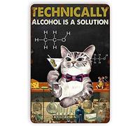Technically Alcohol Is A Solution Vintage Look Targa in latta Bar Cafe Vintage Metal Sign Poster 20 x 30 cm