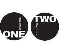 Technics 60606 - Feltri per giradischi, motivo: One/Two, colore nero/bianco