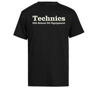 Technics Old School T-Shirt A Maniche Corte da Uomo Nera da Uomo