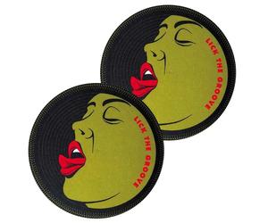 TECHNICS SLIPMATS (LICK THE GROOVE) coppia panni sottodisco giradischi turntable