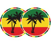 TECHNICS SLIPMATS TAPPETINI GIRADISCHI LOGO JAMAICA - GIALLO VERDE E ROSSO COPPIA TAPPETINI