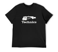 Technics T-Shirt Cotton Men Summer Fashion Black Tee XXL