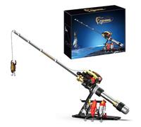 Technik - Set di blocchi da pesca, 425 pezzi, kit per la costruzione di canne da pesca MOC, per decorazione casa e ufficio, design realistico e regolabile, kit di modelli creativi per uomini e