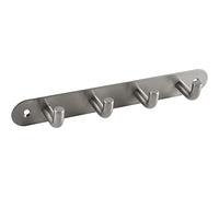 Technik Team HA.408220.20 - Appendiabiti Sepa con 4 Ganci da Parete per Appendere, Larghezza 220 mm, Profondità 37 mm, in Acciaio Inox Spazzolato, Colore: Argento