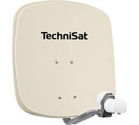 TechniSat DIGIDISH 45 - Antenna parabolica per 2 utenti (sistema satellitare piccolo da 45 cm - incl. staffa a parete, raccordo per montaggio su palo (30-63 mm) e doppio LNB universale) beige