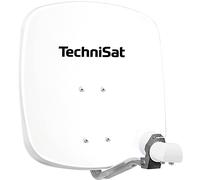 TechniSat DIGIDISH 45 - Antenna parabolica per 2 utenti (sistema satellitare piccolo da 45 cm - incl. staffa a parete, raccordo per montaggio su palo (30-63 mm) e doppio LNB universale) bianco