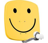 TechniSat DIGIDISH 45 - Parabola per 2 partecipanti (sistema satellitare piccolo da 45 cm - set completo di staffa a parete e doppio LNB universale) smiley-giallo