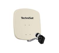 TechniSat DIGIDISH 45 - Parabola per 4 utenti (sistema satellitare piccolo da 45 cm - set completo di staffa a parete, Quattro-Switch-LNB e raccordo per tubo) beige