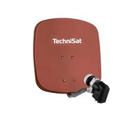 TechniSat DIGIDISH 45 - Parabola per 4 utenti (sistema satellitare piccolo da 45 cm - set completo di staffa a parete, Quattro-Switch-LNB e raccordo per tubo) rosso