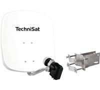 TechniSat DIGIDISH 45 - Parabola per 4 utenti (sistema satellitare piccolo da 45 cm - set completo di staffa a parete, Quattro-Switch-LNB e raccordo per tubo) bianco