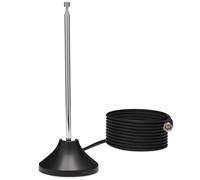 TechniSat DIGIFLEX TT7 - Antenna passive per DVB-T2 HD, DAB+, FM, antenna a asta per interni, cavo coassiale da 3 m con spina F, impedenza 75 Ohm, antenna per TV, ricevitore radio, nero