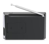 TechniSat DIGITRADIO 2 - Radio portatile DAB+/FM con batteria (con streaming audio Bluetooth, sveglia, display OLED, presa per cuffie, altoparlante 1 W RMS), nero/argento