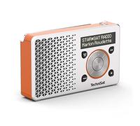 TechniSat DIGITRADIO 1 - Radio DAB+ portatile con batteria ricaricabile (DAB, VHF, Altoparlante, Ingresso per cuffie, Memoria preferiti, Display OLED, Compatta, 1 Watt RMS), Argento/Arancione