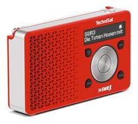 TechniSat DIGITRADIO 1 SWR3-Edition - Radio DAB (piccola, portatile, con altoparlante, DAB+, FM, memoria preferiti, pulsante di selezione diretta su SWR3, 1 Watt RMS) rosso/argento