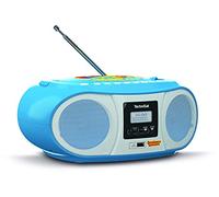 TechniSat DIGITRADIO 1990 Benjamin Bluemchen Edition - Stereo-Boombox con radio DAB+/FM e lettore CD, Streaming audio Bluetooth, uscita per cuffie, USB, funzione di ricarica, AUX-in, 3 W, blu