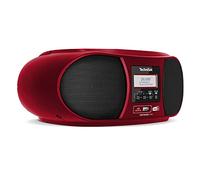 TechniSat DIGITRADIO 1990 - Stereo con radio DAB+/FM e lettore CD (streaming audio Bluetooth, presa per le cuffie, USB, AUX in, funzione di ricarica, orologio, potenza in uscita 2 x 1,5 watt), Rosso