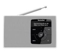 TechniSat DIGITRADIO 2 - Radio portatile DAB+/FM con batteria ricaricabile | con streaming audio Bluetooth, funzione sveglia, display OLED, presa per cuffie, altoparlante da 1 W RMS, Bianco/Bianco