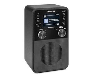 TechniSat DIGITRADIO 317 - Radio FM DAB+ verticale con streaming audio Bluetooth, radiosveglia, timer di spegnimento, display a colori da 2,4 pollici, 3 Watt, nero
