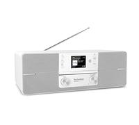 TechniSat DIGITRADIO 371 CD IR - Stereo Internetradio (DAB+, VHF, CD, WLAN, streaming audio Bluetooth, display a colori, USB, AUX, collegamento per le cuffie, sveglia, 10 W, telecomando) bianco