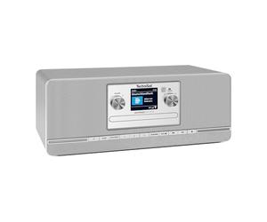 TechniSat DIGITRADIO 372 CD IR - Radio Internet stereo con DAB+, FM, lettore CD, Wi-Fi, Bluetooth, display a colori, USB, AUX, jack per cuffie, sveglia, 10 W, controllo app e telecomando - argento